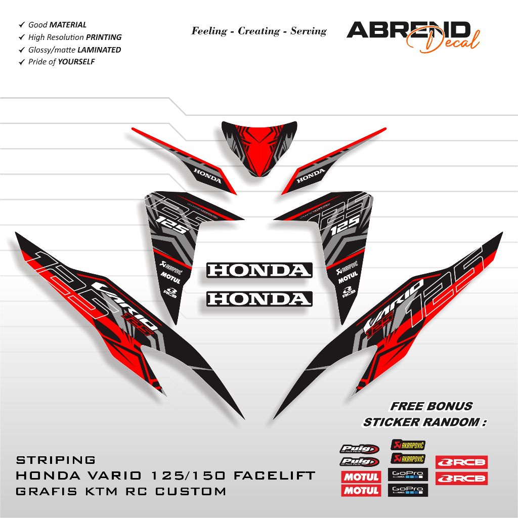 Jual Striping Vario Facelift 125/150 / Stiker Motor Honda Vario ...