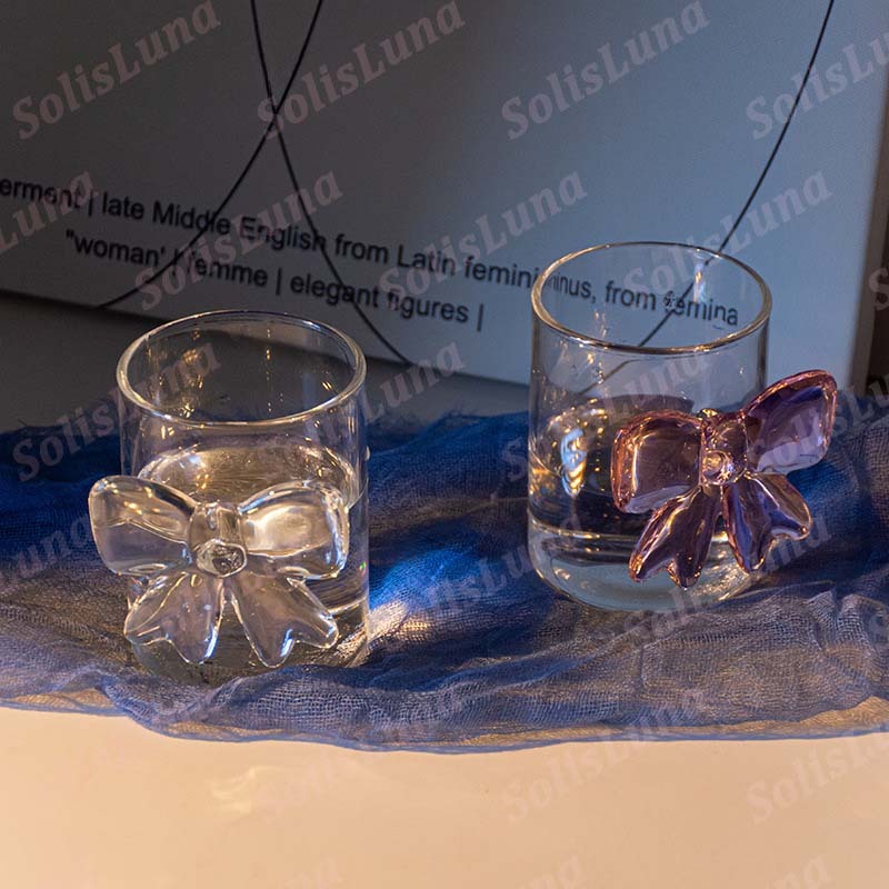 Jual Cute Ribbon Glass/Gelas Motif Pita/Korean Style Goblet Glass/Home ...