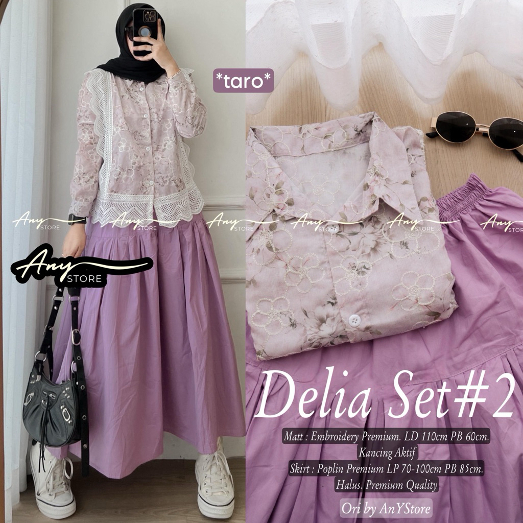 Jual delia setelan jeans wanita kekinian ori a.n.y store setelan rok ...
