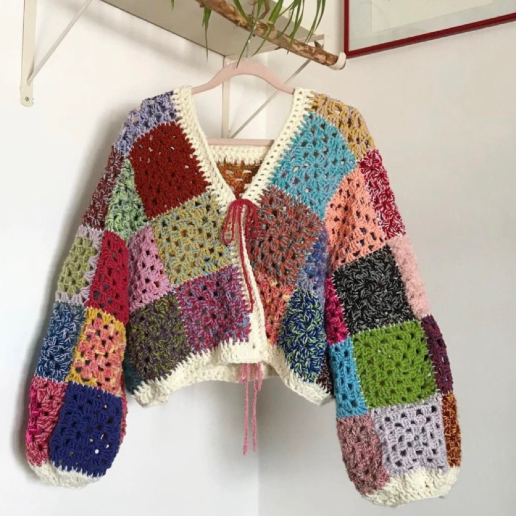 Jual Old Granny Cardigan Rajut nenek lama handmade | Shopee Indonesia