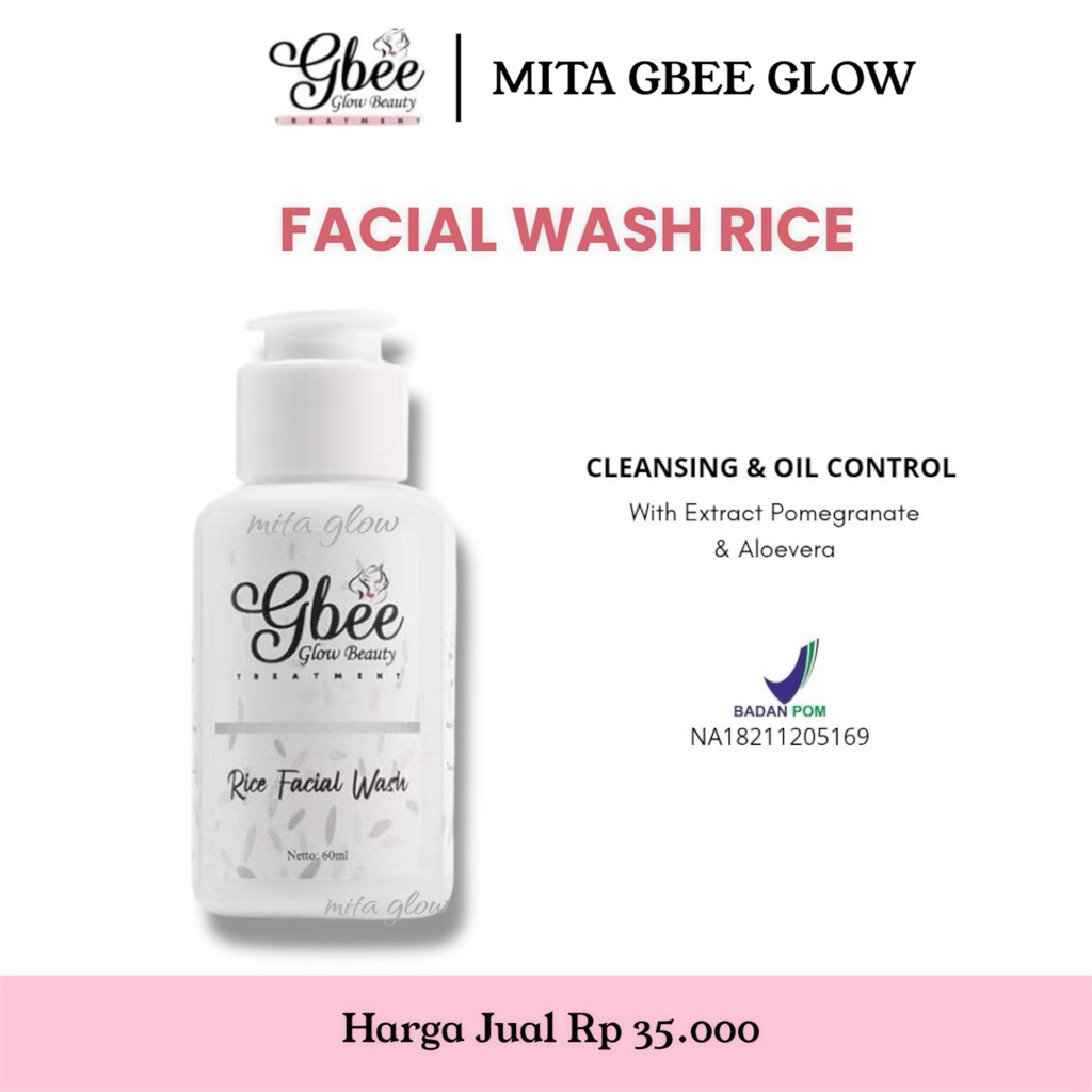 Jual GBEE GLOW FACIAL WASH RICE GBEE GLOW BEAUTY | Shopee Indonesia