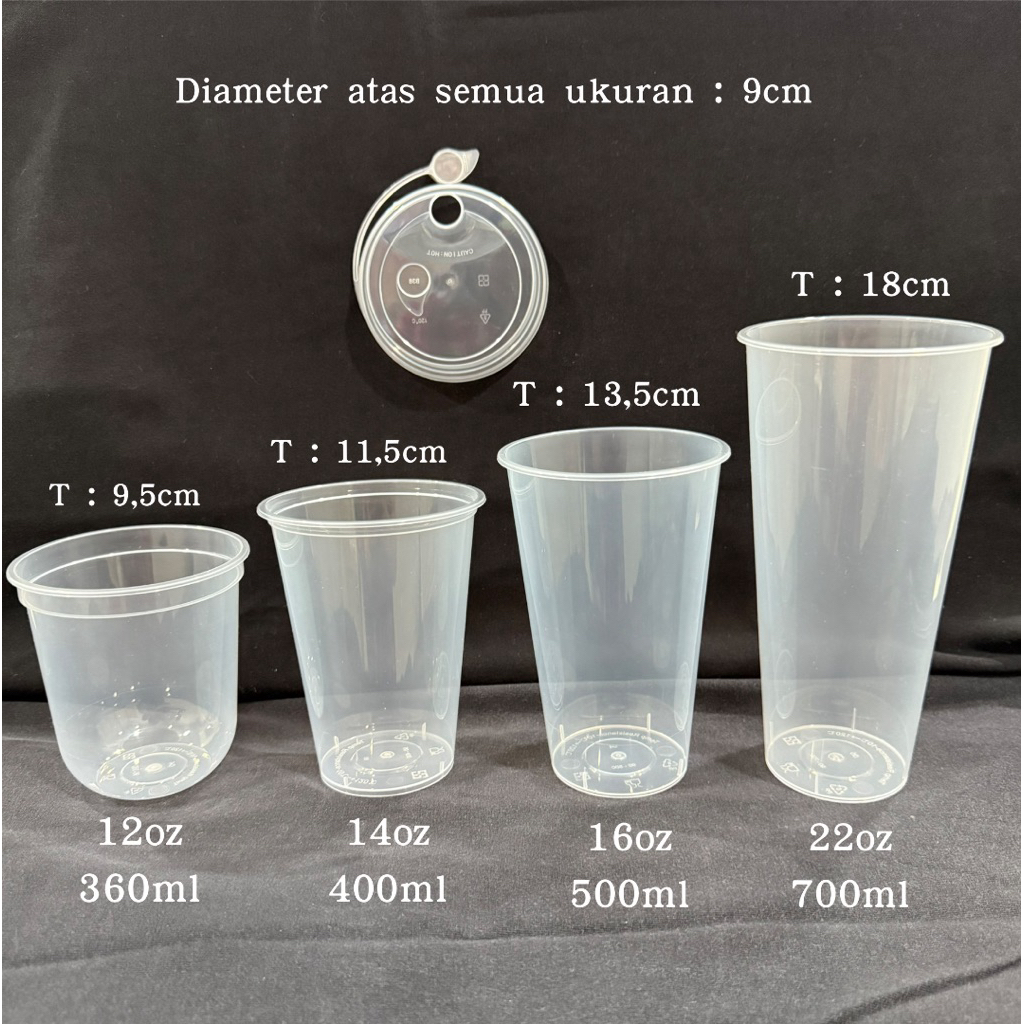 Jual 25PCS Gelas Plastik Injection Cup + Tutup PP Bening Frosted ...