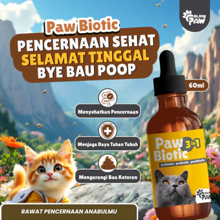 Golden Paw - Pawbiotic Vitamin Mengurangi Bau Kotoran Meningkatkan Sistem Pencernaan Kucing Anabul Premium