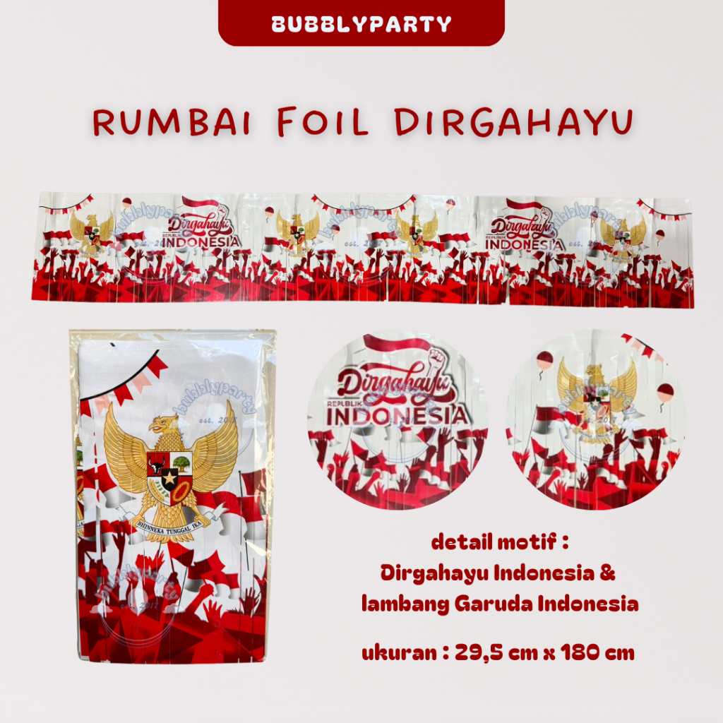 Jual Rumbai Foil Hiasan Kemerdekaan Dirgahayu 17 Agustus Garland ...