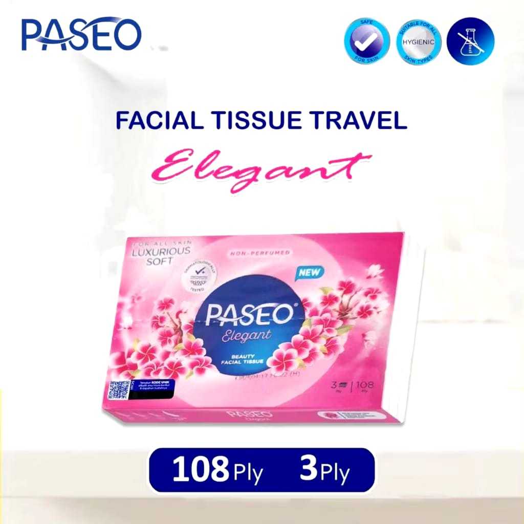 Paseo Smart Tissue Travel 108 Helai | Elegant Facial Travel Tisu Paseo