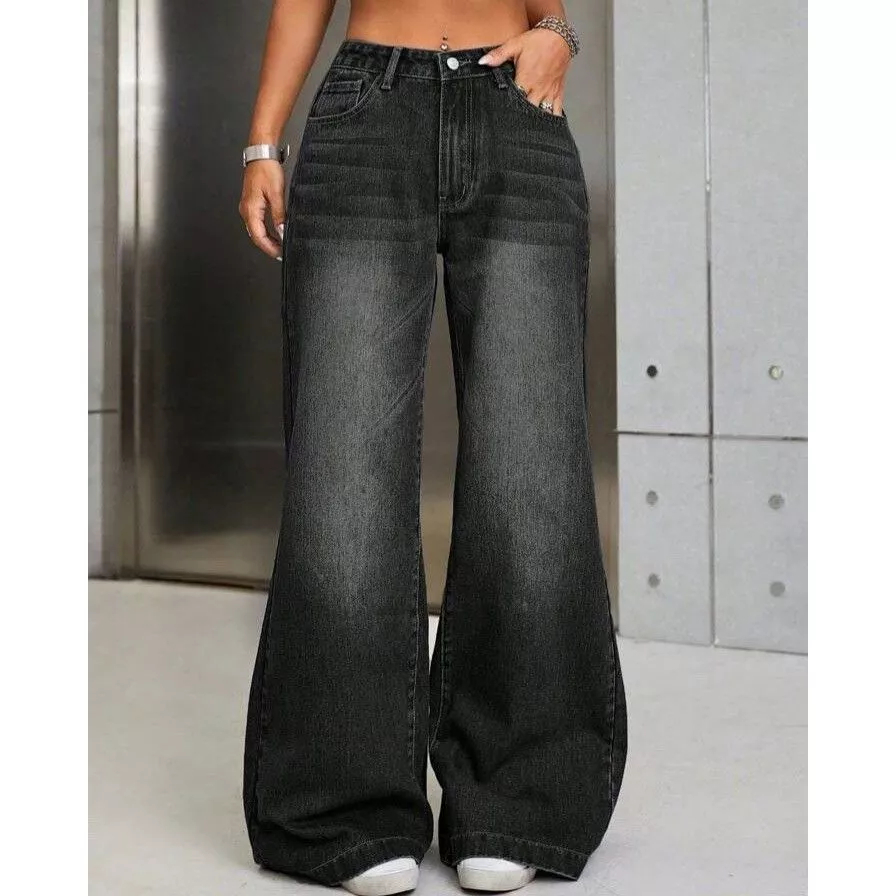 Jual Baggy Jeans - Celana Jeans Wanita Beggy pants Hitam Retro Terbaru ...