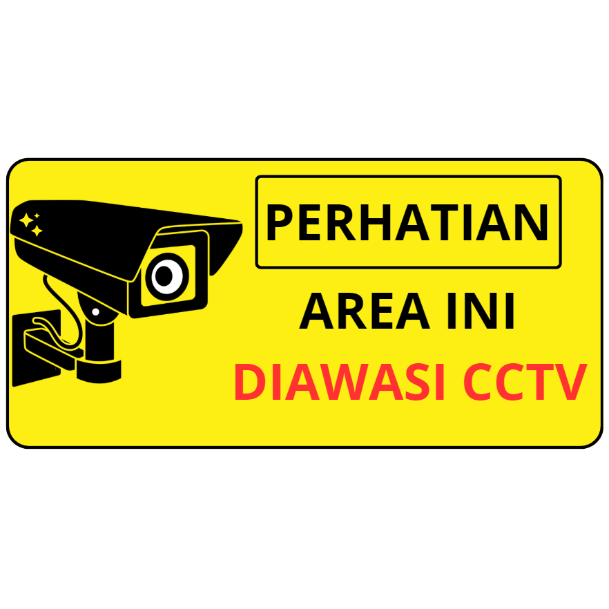 Jual Stiker PERHATIAN AREA INI DIAWASI CCTV | Shopee Indonesia