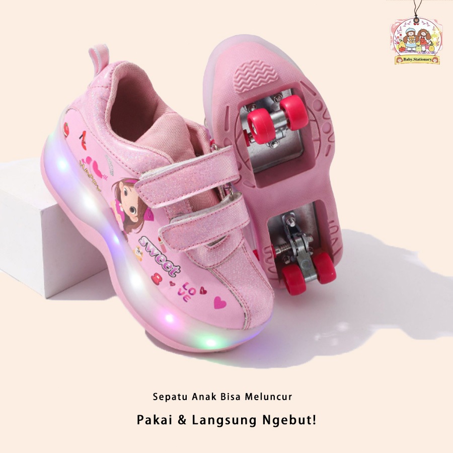 Jual Sepatu Roda Anak Keren dengan Lampu LED & Rem Roda Bisa ...