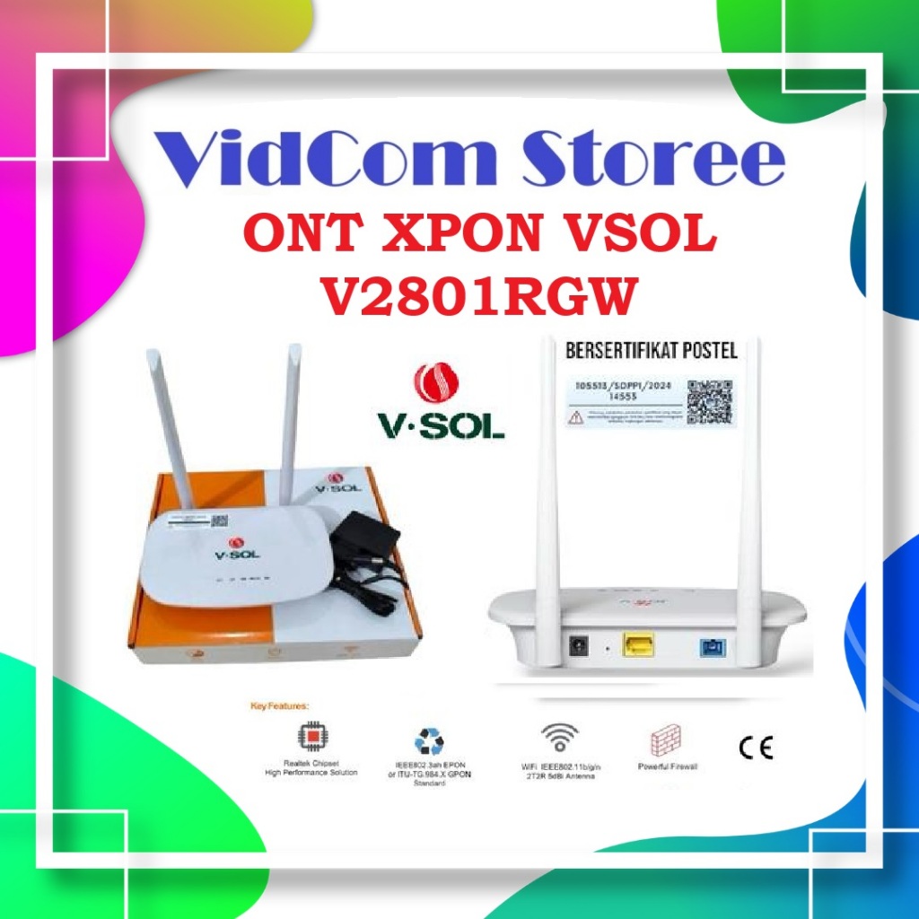 Jual ONT XPON VSOL V2801RGW 1 XPON 1GE WIFI-4 by GLOBAL / ONU V-SOL V ...