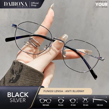 Dairona Eyewear Kacamata Titanium Photocromic Bisa Minus Lensa Blueray Bluecromic Fashion Pria