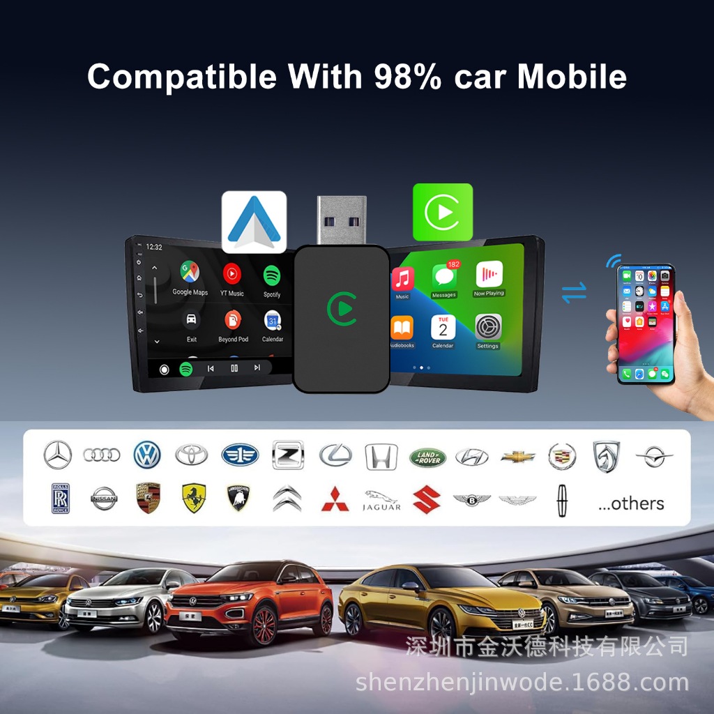 Jual EZTECH New Innovation Portable Wireless Apple Carplay Android Auto ...