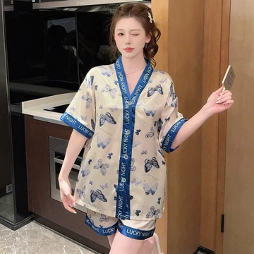Baju Tidur Wanita Jasmine Fashion ID Piyama Set Pajamas Dewasa Bahan Satin Premium Motif Kancing