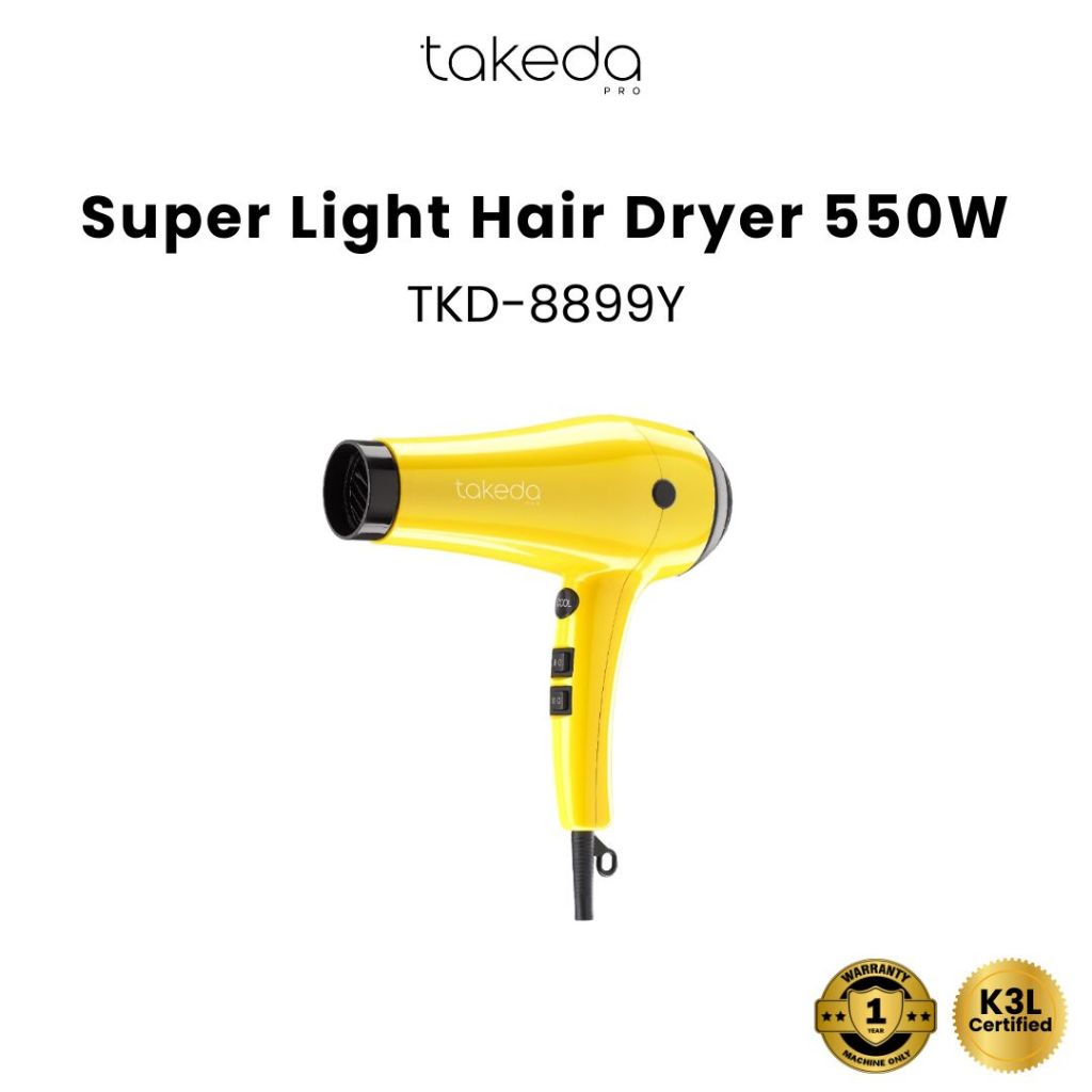 Jual TakedaPro SALE TKD-8899Y Super Light Hair Dryer 550W Yellow