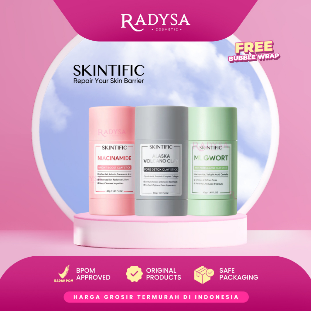 Jual RADYSA - SKINTIFIC Masker Clay Stick 40gr | Mugwort Stick ...