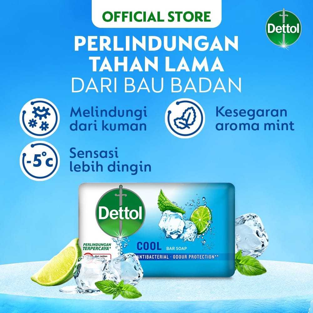 Jual Dettol Sabun Batang Cool Anti Bakteri Menthol 100gr (3 pcs) - Bar ...