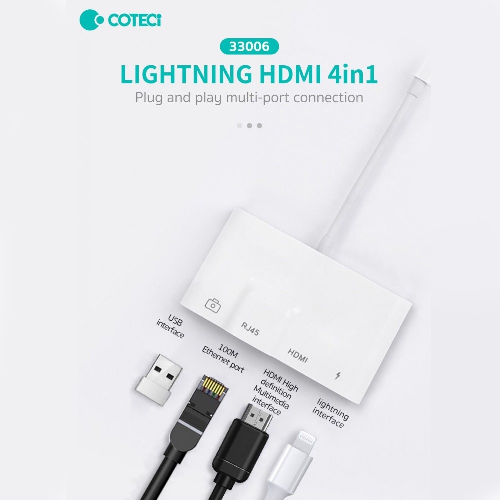 Jual COTECI 4 in 1 Lightning OTG Hub Adapter Converter Multifunction ...