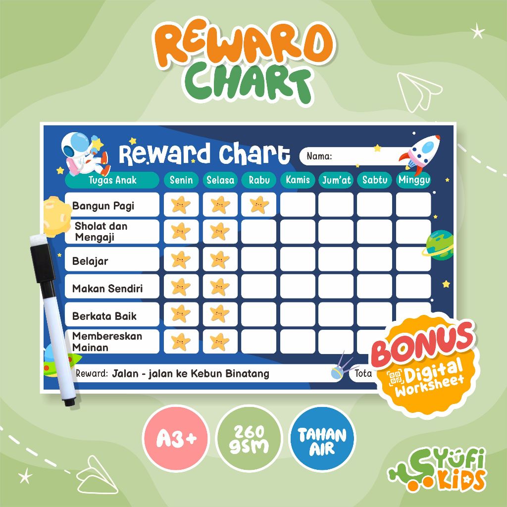 Jual Reward Chart Anak / Lembar Target Apresiasi Anak | Shopee Indonesia
