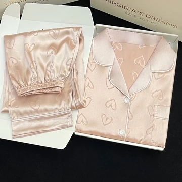 YKL Baju Tidur Wanita Impor Satin Lembut Piyama Setelan Set Cewek Lengan Celana Panjang
