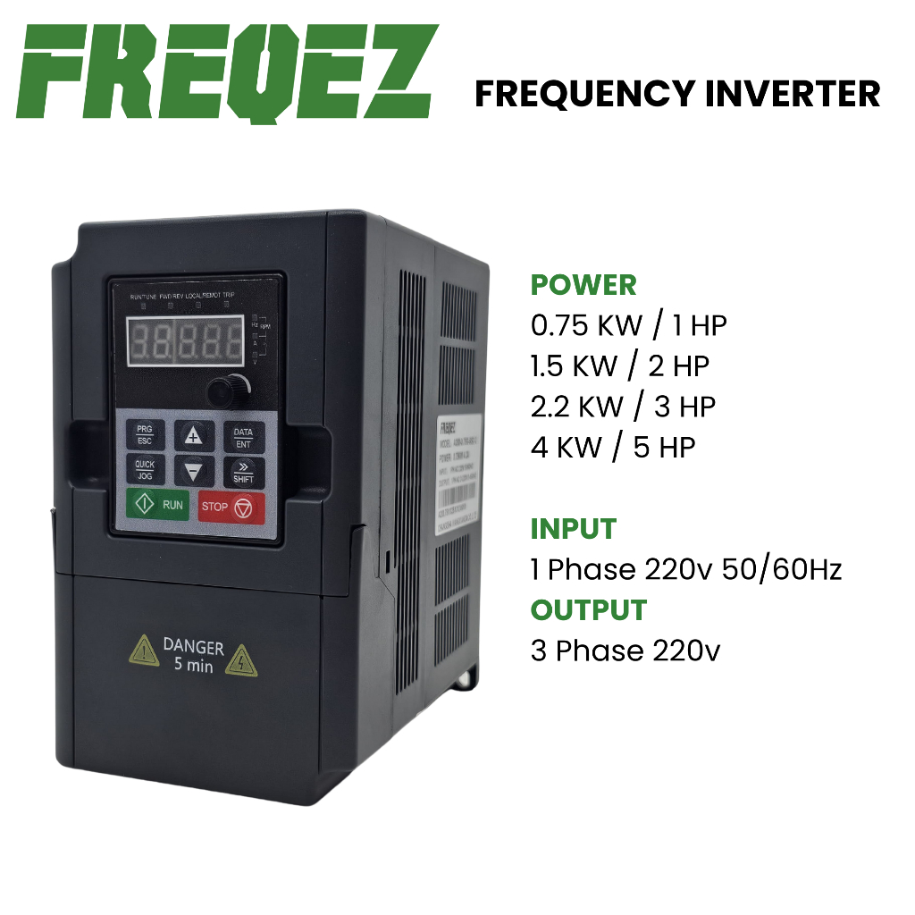 Jual Inverter VFD 0.75kw/1.5kw/2.2kw/4kw Input 1phase 220v Output ...