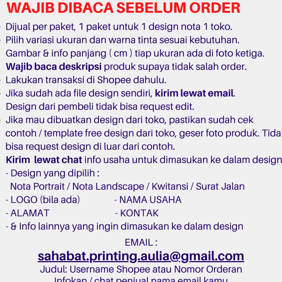 Jual TERLENGKAP NOTA TOKO CUSTOM 1 2 3 RANGKAP PLY BON SURAT KWINTANSI ...
