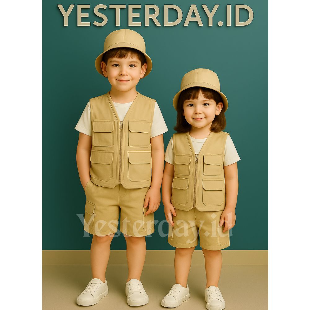 Jual Setelan Rompi Anak Petualang + Celana & Topi Rimba | Outfit ...