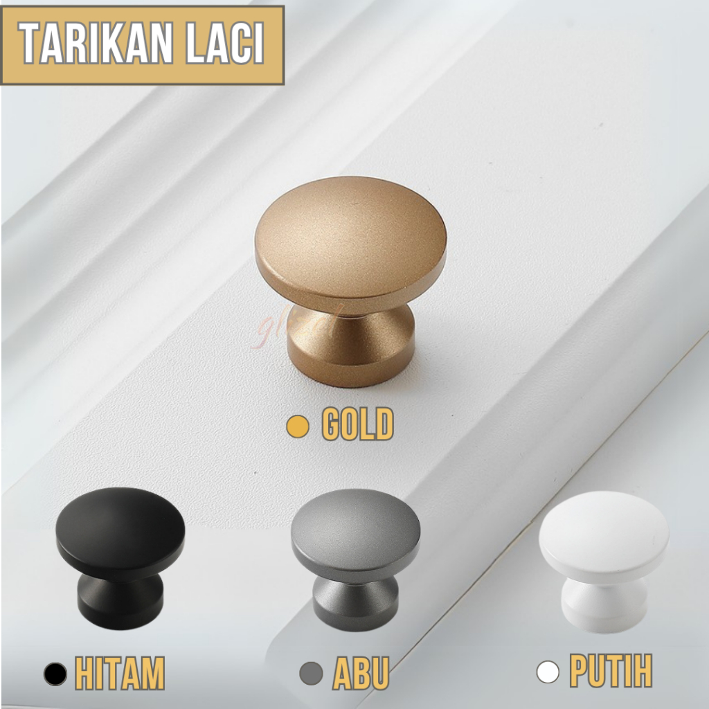 Jual Tarikan Handel Laci Bulat F501 Emas Hitam Abu Putih Pull Drawer ...