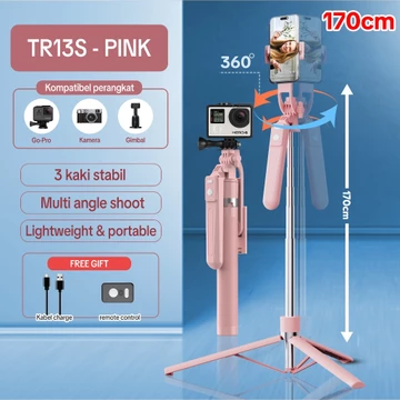 Jovitech TR13S 4in1 Tripod 170CM Tongsis Bluetooth Selfie Stick Tripod With Remote Selfie Stick