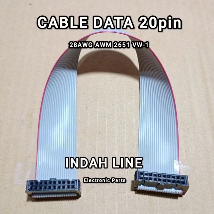 Jual 25cm Cable Data 20pin Flat Cable 20p + IDC Socket 20 pin Female ...