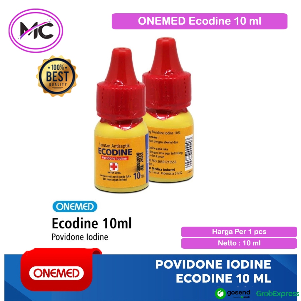 Jual Ecodine Antiseptik Obat Merah ONEMED 10 ml Larutan Obat Cair Luka ...