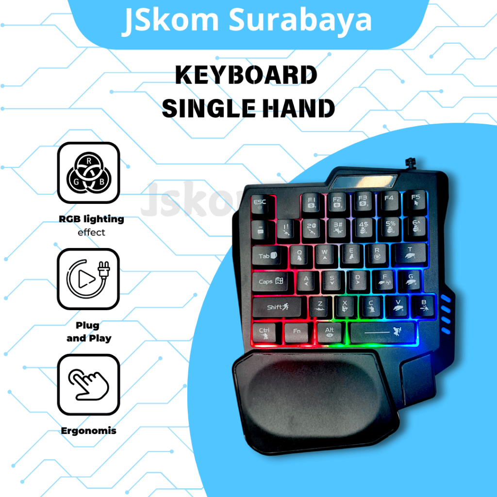 Jual keyboard gaming single hand rgb | Shopee Indonesia