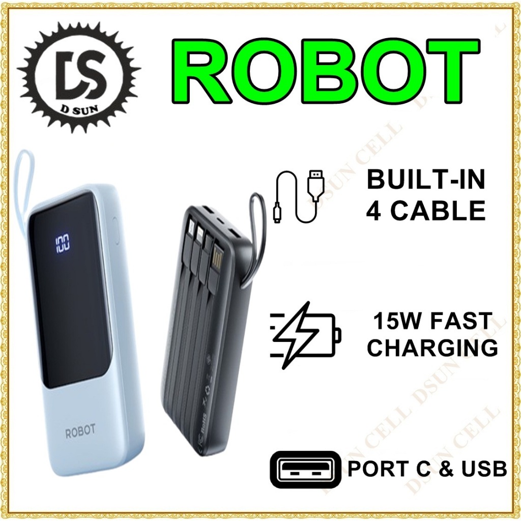 Jual ROBOT RT26 RT18 Powerbank Fast Charging 20000mAh 10000mAh PD 15W ...