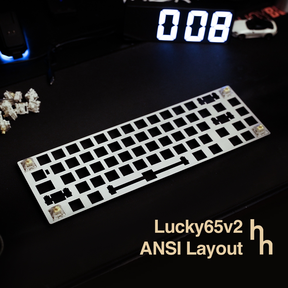 Jual Lucky65V2 Aluminum Plate ANSI ISO Split Spacebar SB | Shopee Indonesia