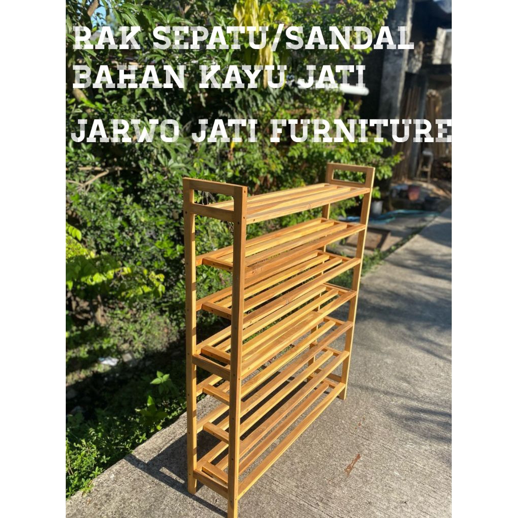 Jual Rak sepatu minimalis bahan kayu jati asli (sudah finishing ...