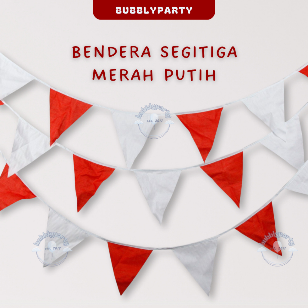 Jual Bendera Merah Putih Segitiga Rumbai HUT RI 17 Agustus Hiasan ...