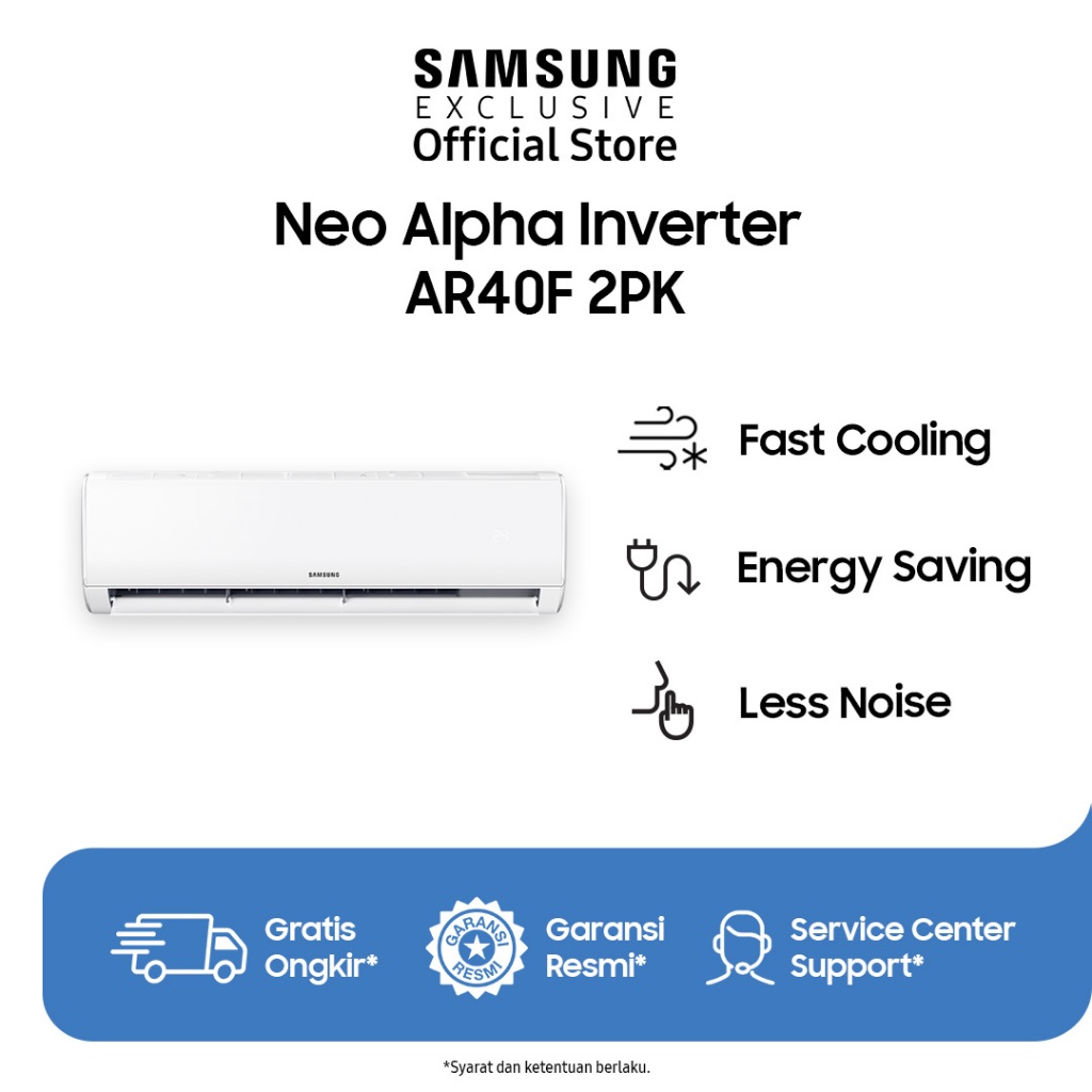 Jual Samsung Neo Alpha Inverter AC 2PK AR40F| Fast Cooling | Less Noise ...