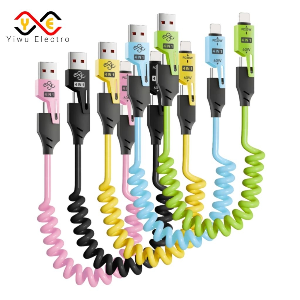 Jual Kabel Data / Charger Premium Spring 4 in 1 Fast Charging 1,5 Meter ...