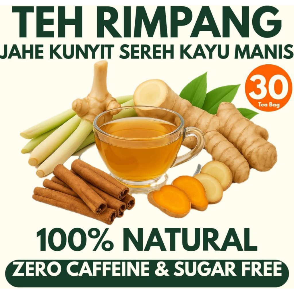 Jual TEH JAHE, KUNYIT, SEREH & KAYU MANIS / GINGER, TURMERIC ...