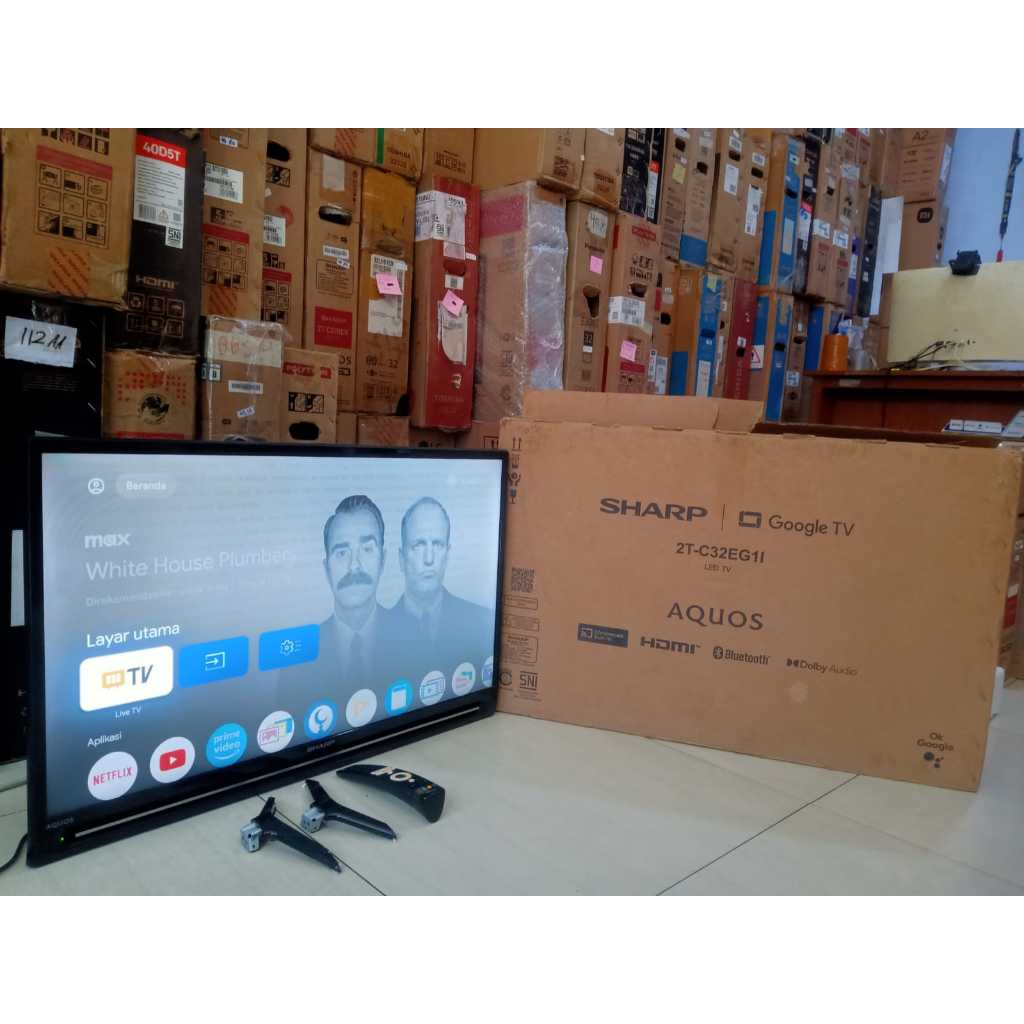 Jual TV SECOND SHARP 32 INCH GOOGLE TV YOUTUBE WIFI NETFLIX HDMI USB ...