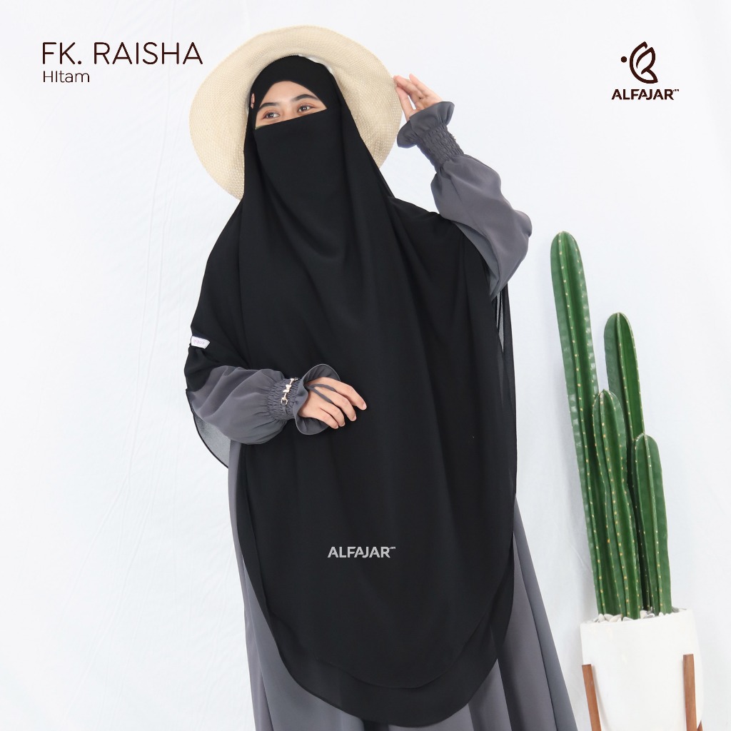 Alfajar Frenchkhimar Ceruty Jumbo RAISHA Dua Layer Free Cadar Tali Model Runcing Dan Oval