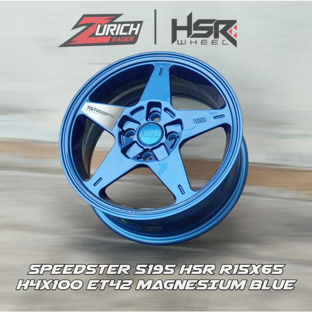 Jual Velg Hsr Speedster R15 Lebar 6,5 Pcd 4x100 Blue Untuk Mobil Jazz ...