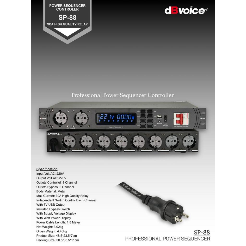 Jual Power Sequencer Controller dBVoice SP88 SP 88 - 8 Channel 30A ...