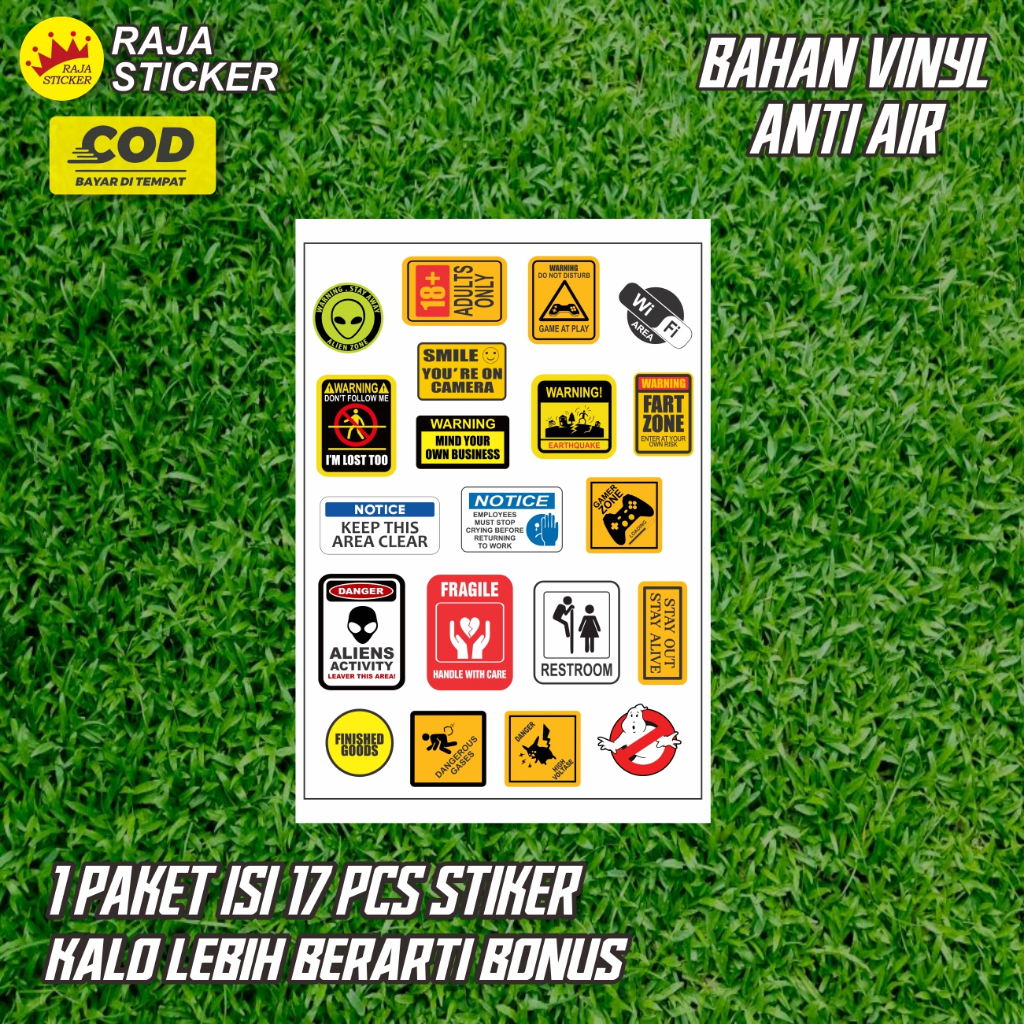 Jual Raja Sticker Anti Air Pakset 17 Pcs / Stiker Helm / Stiker HP ...