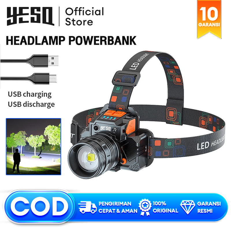 Jual YESQ Headlamp LED Lampu depan senter super terang lampu Senter ...