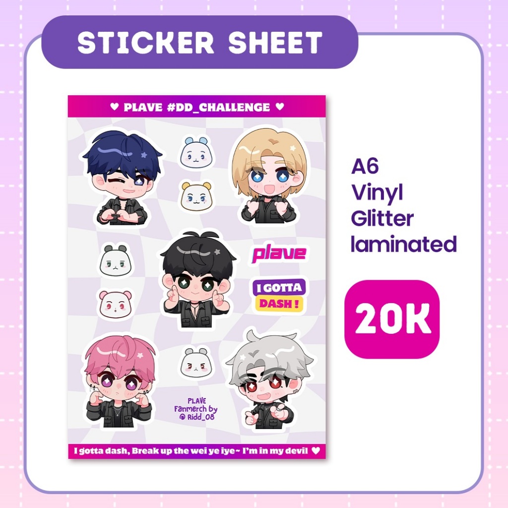 Jual [READY STOCK] PLAVE DD challenge sticker sheet vinyl glitter ...