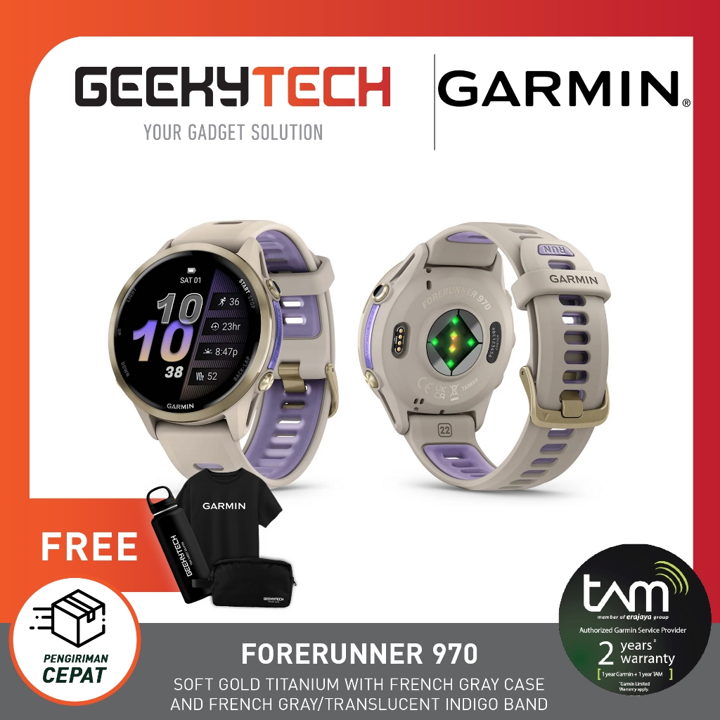 Garmin Forerunner 970 Music GPS WIFI Smartwatch Garansi RESMI TAM Tahun