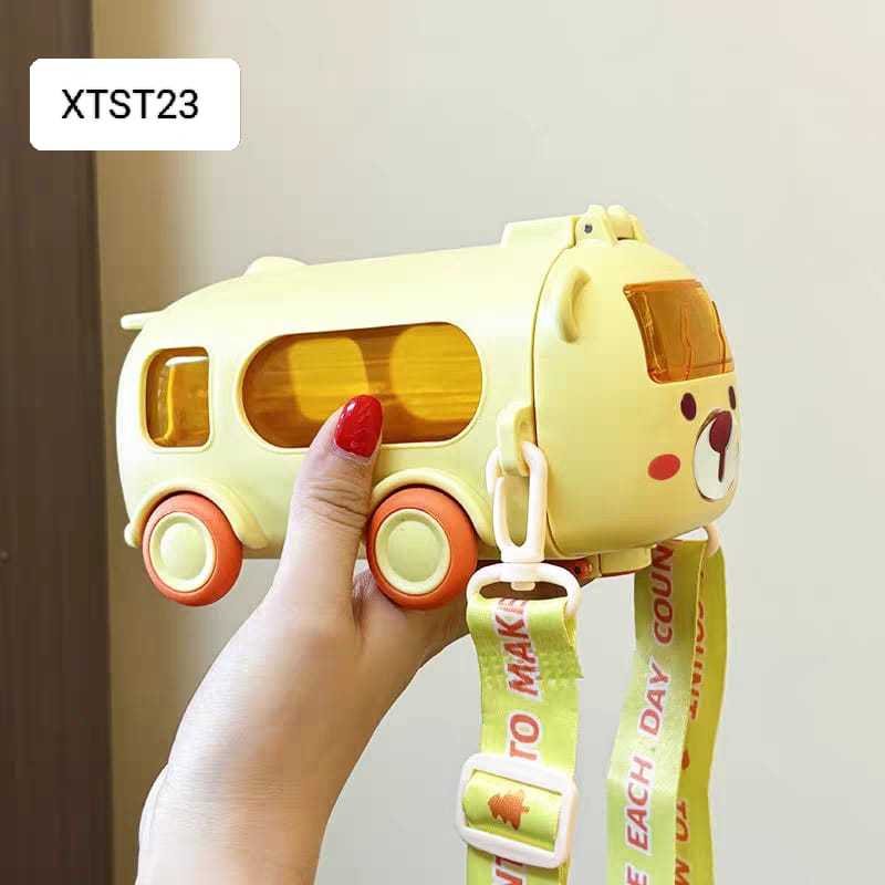 Jual Botol Air Minum Anak Bentuk Bus 550ml Botol Minum Anak Flip Top ...