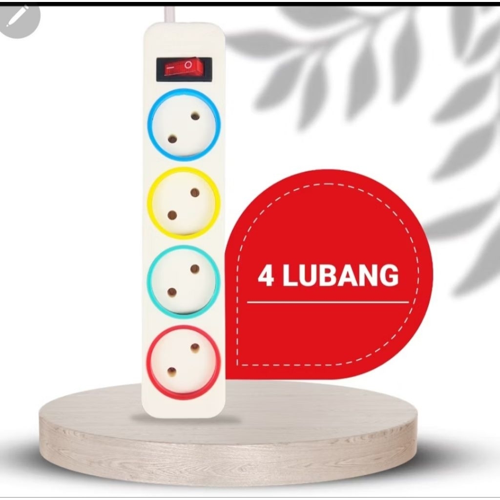 Jual Stop Kontak Gepeng ColorFull ON/OFF / Stop Kontak + Kabel 4 Lubang ...