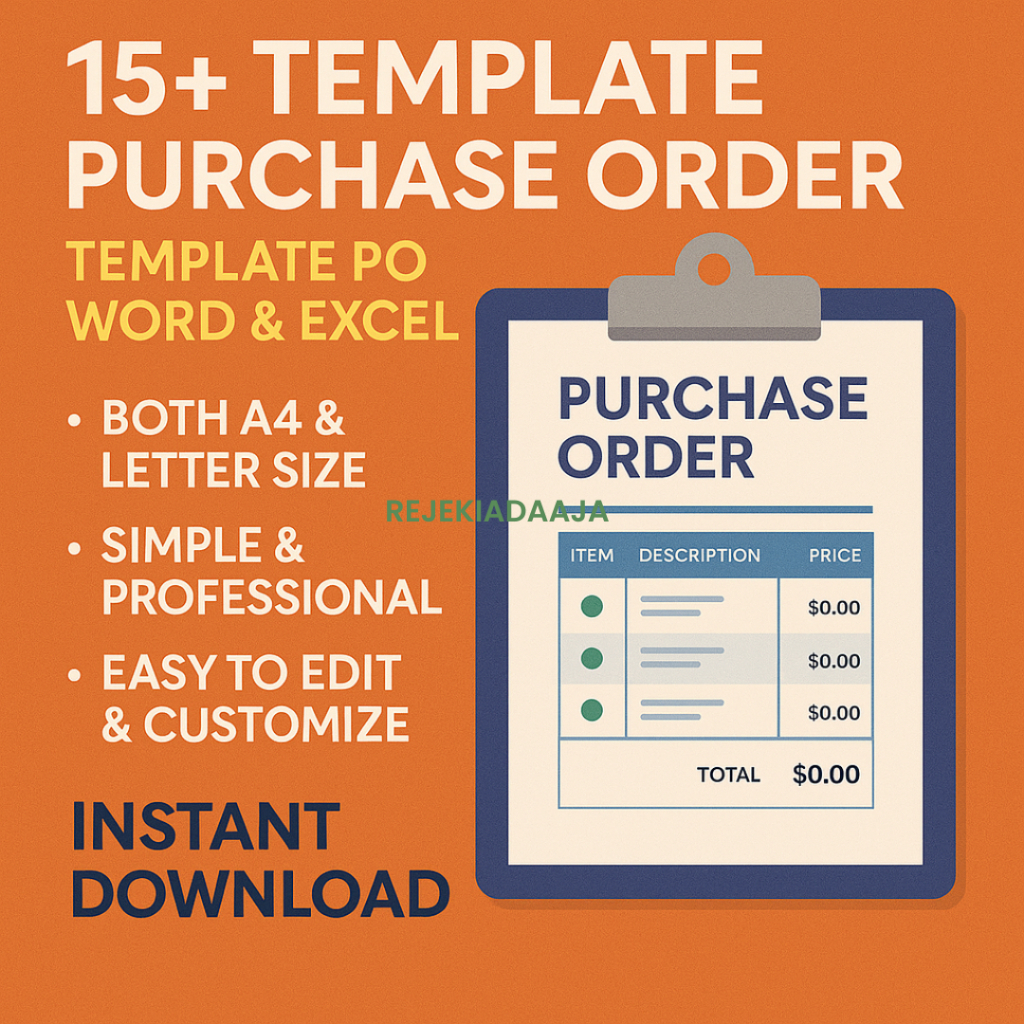 Jual (33) 15+ Template Purchase Order (PO) | Format Word & Excel - Siap ...