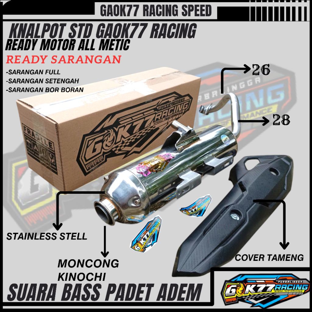 Jual Knalpot Standar Racing Moncong Kinochi Original Gaok77 Racing ...
