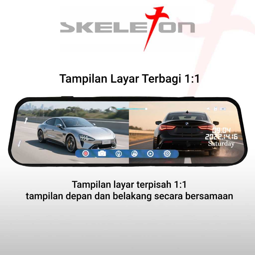 Jual Skeleton Dash Cam SKT-DV621R 1440P Full HD Dual Lens Front & Rear ...